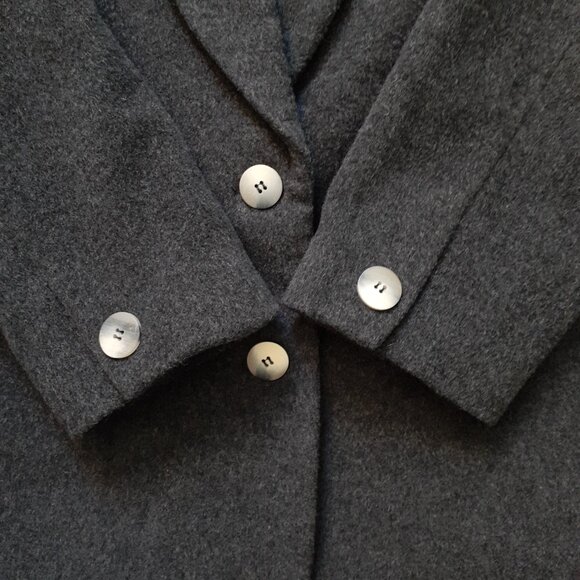 Vintage Nordstrom Point of View Wool Cashmere 2-Button Blazer Gray Size 8 - Picture 10 of 12